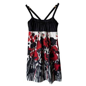 Kensie Pretty Sz Small Silk Strappy Sundress Crisscross Back Floral Lined Summer